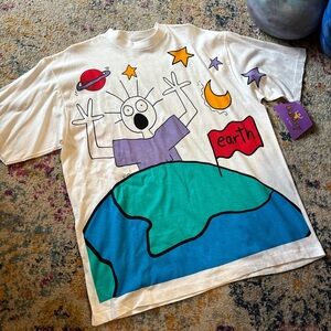 vintage deadstock nwt scared guy aop art tee